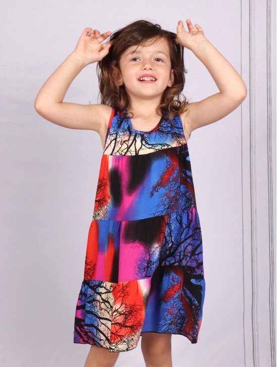 Kids Colorful Super Soft Flounce Fashion Dress (6-10  Yrs) 